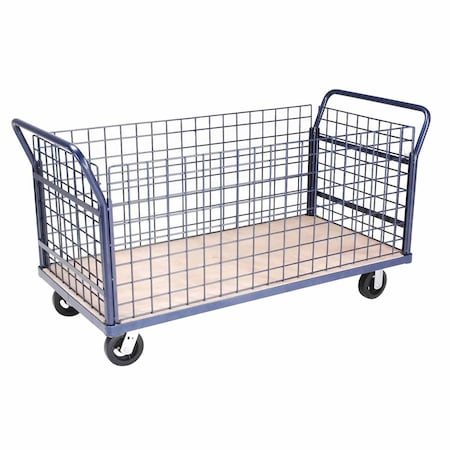 Global Industrial Euro Style Truck - 4 Wire Sides & Wood Deck, 60 x 30, 2000 Lb. Capacity 241512